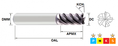 16.0mm 5 Flute Standard Length Mastermill VX5 Carbide End Mill